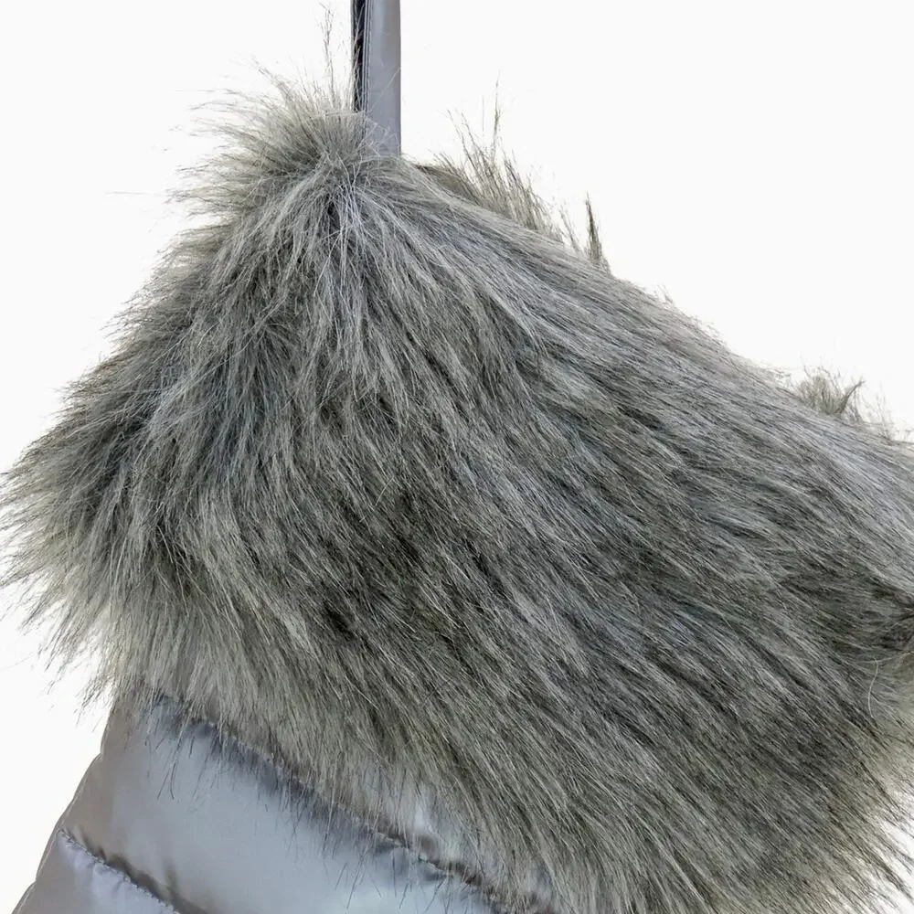 NWOT National Tree Company Furr Stocking, Grey